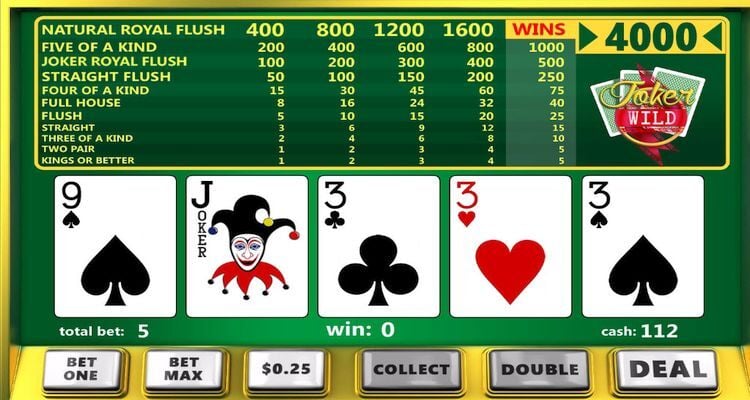 How is strategy different in Joker's Wild video poker?
