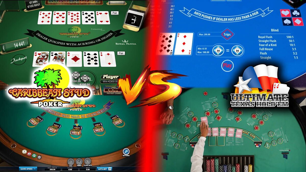 How does Caribbean Stud Poker differ from Texas Hold'em?