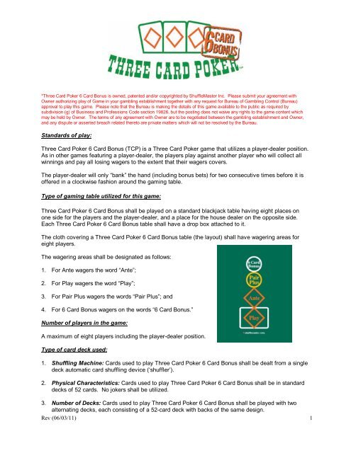 Is there a 6 Card Bonus in Three Card Poker?